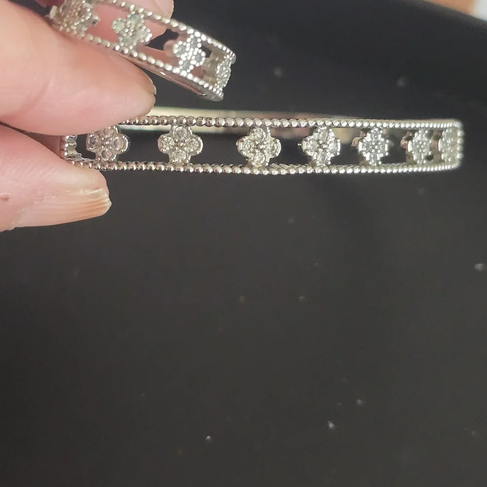 Elegant Dubai Jewelry Silver Women's Bracelet Set With Rjng